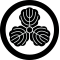 丸に三つ柏(茎3本)